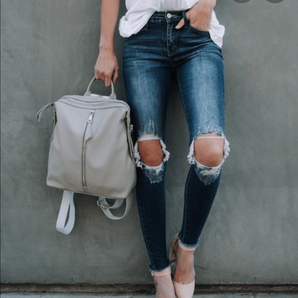 VICI KanCan distressed knee skinnies